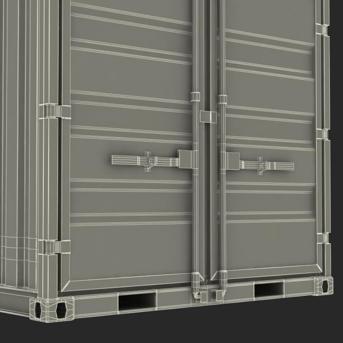 3D 8 ft Storage Container White model