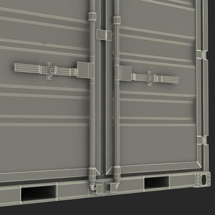 3D 8 ft Storage Container White model