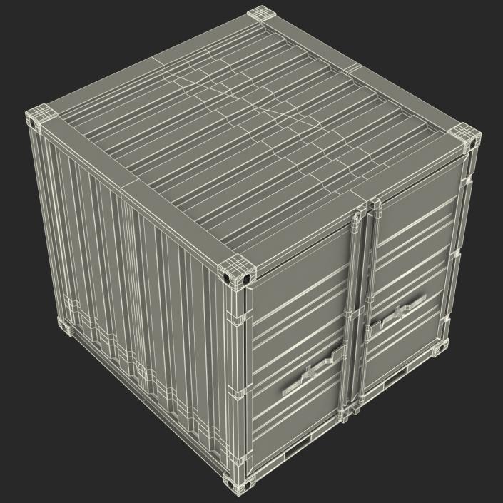 3D 8 ft Storage Container White model