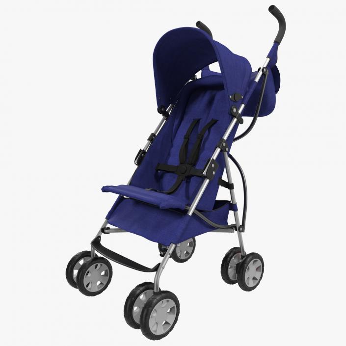 3D Baby Stroller Blue model