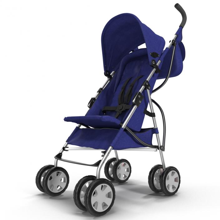 3D Baby Stroller Blue model