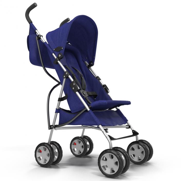 3D Baby Stroller Blue model