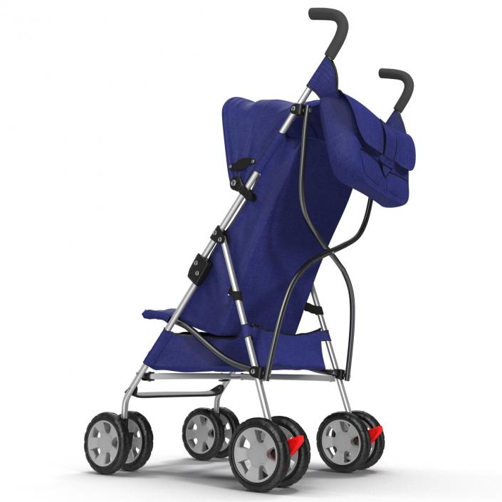 3D Baby Stroller Blue model