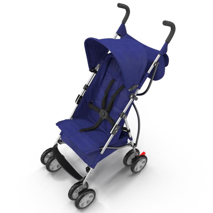 3D Baby Stroller Blue model