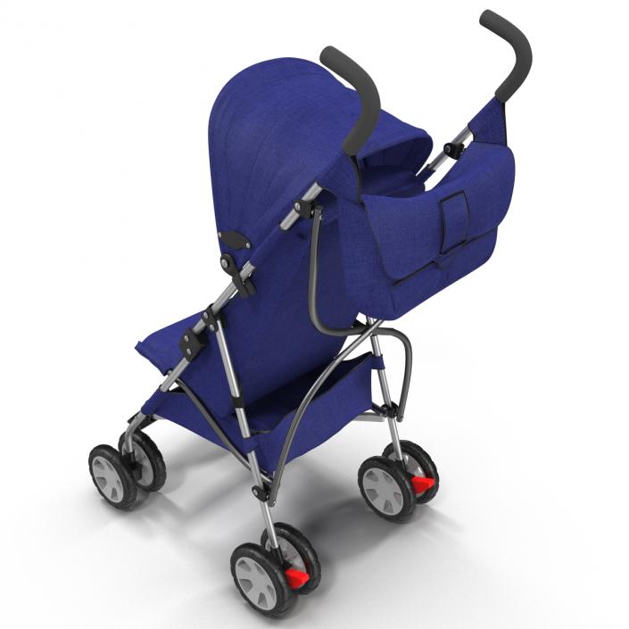 3D Baby Stroller Blue model