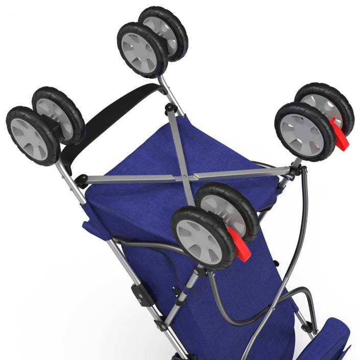 3D Baby Stroller Blue model