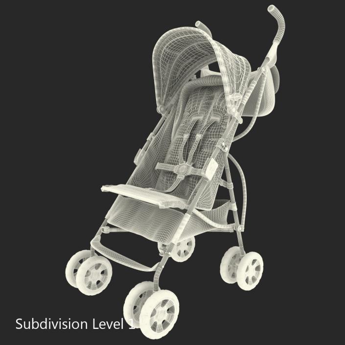 3D Baby Stroller Blue model