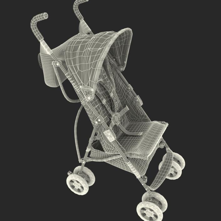 3D Baby Stroller Blue model