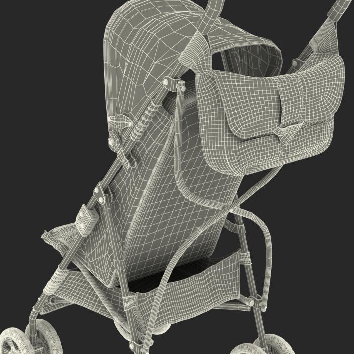 3D Baby Stroller Blue model