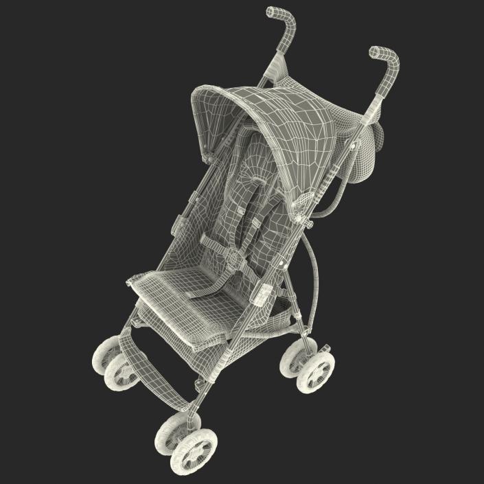 Baby Stroller Green 3D model