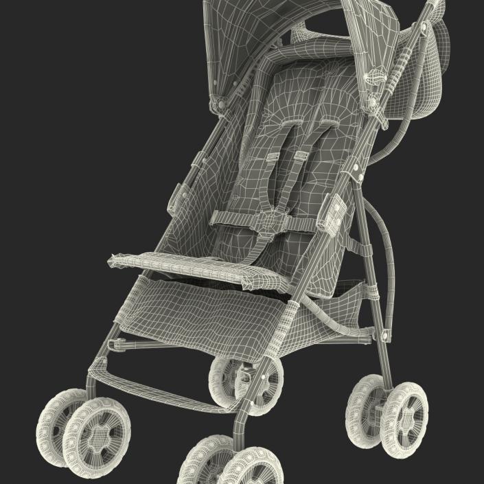 Baby Stroller Green 3D model