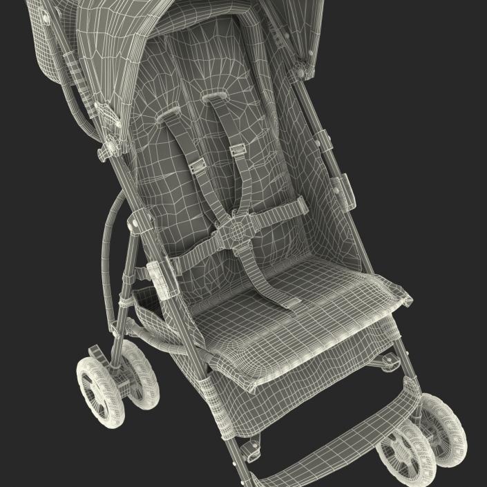 Baby Stroller Green 3D model