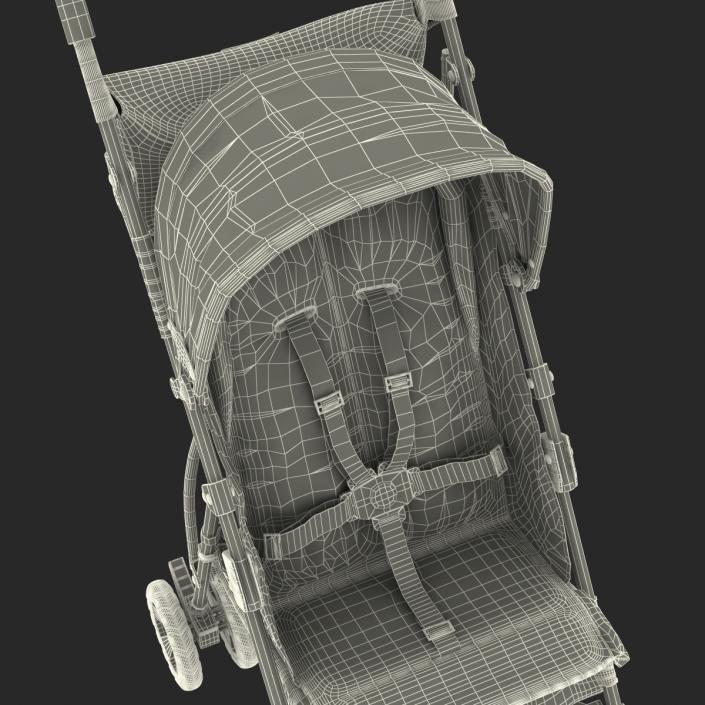 Baby Stroller Green 3D model