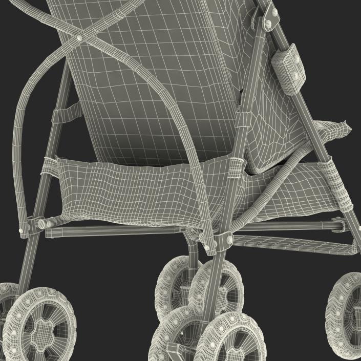 Baby Stroller Green 3D model