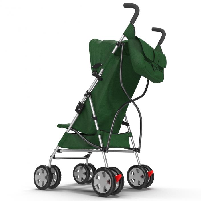 Baby Stroller Green 3D model