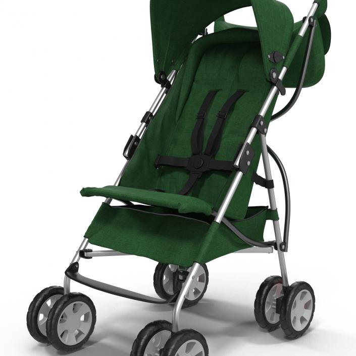 Baby Stroller Green 3D model