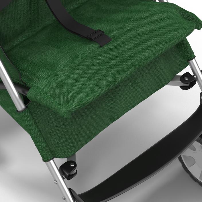 Baby Stroller Green 3D model