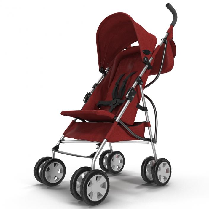 Baby Stroller Red 3D