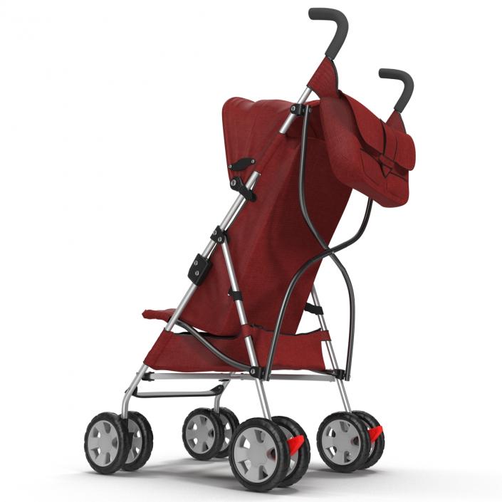 Baby Stroller Red 3D