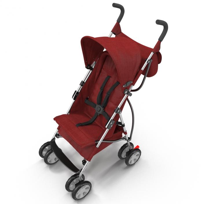 Baby Stroller Red 3D