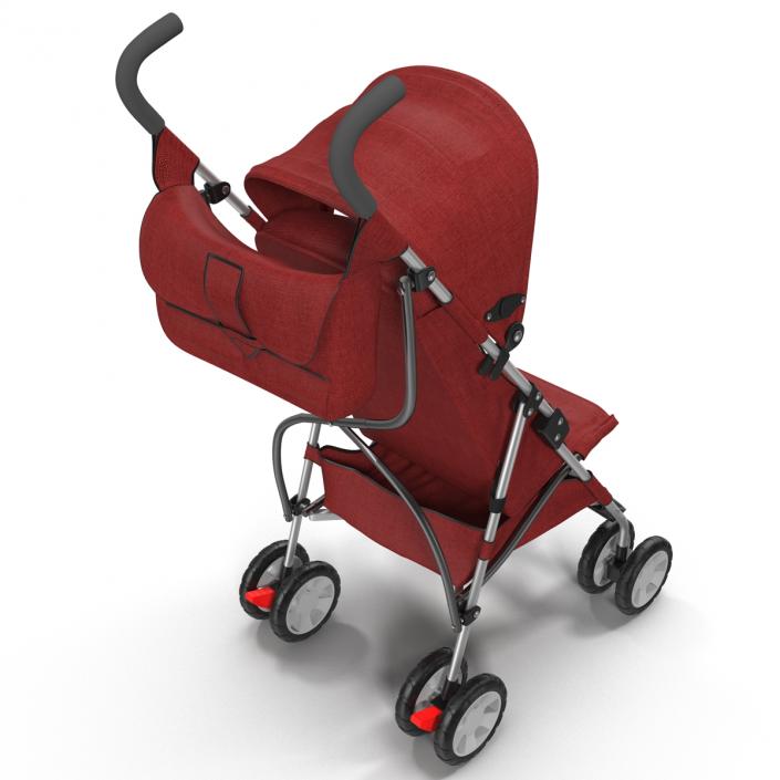 Baby Stroller Red 3D