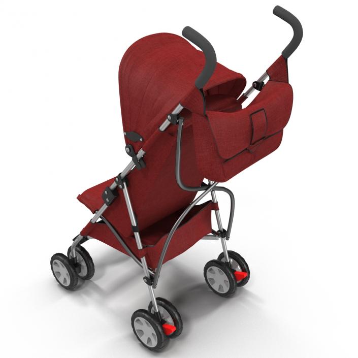 Baby Stroller Red 3D