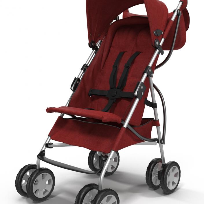 Baby Stroller Red 3D