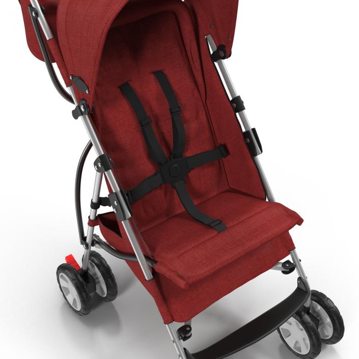 Baby Stroller Red 3D