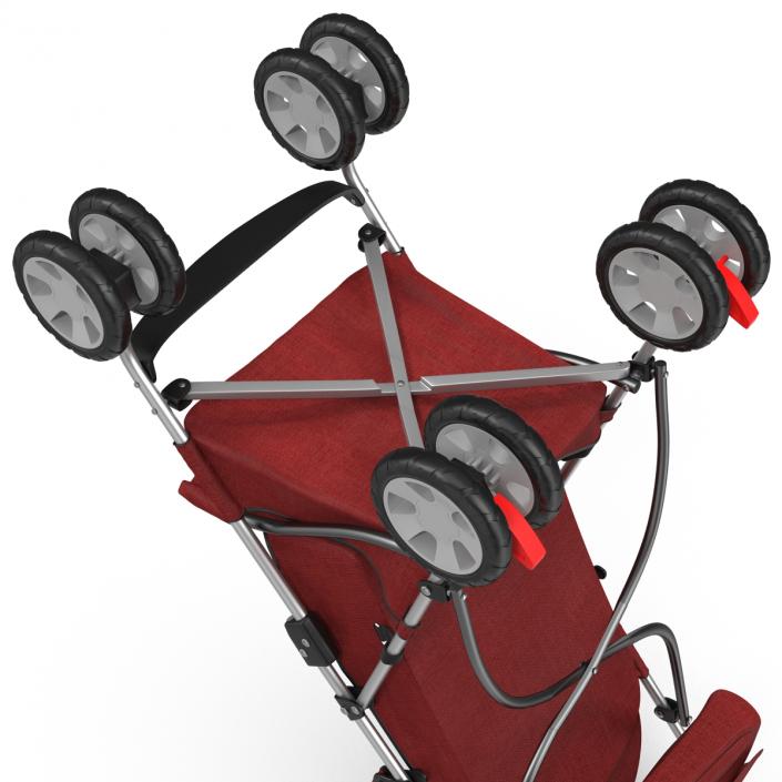 Baby Stroller Red 3D