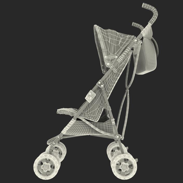 Baby Stroller Red 3D