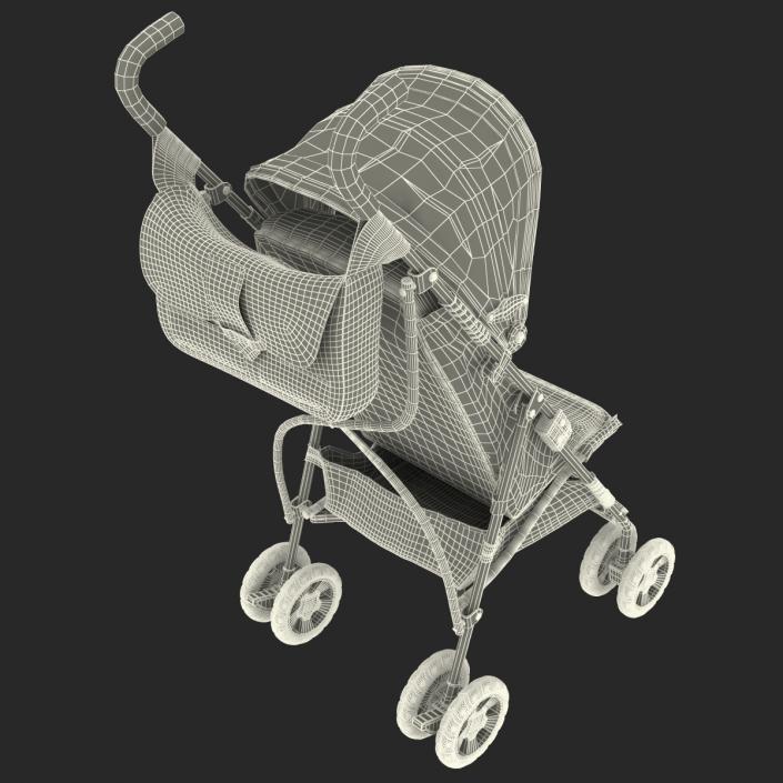 Baby Stroller Red 3D