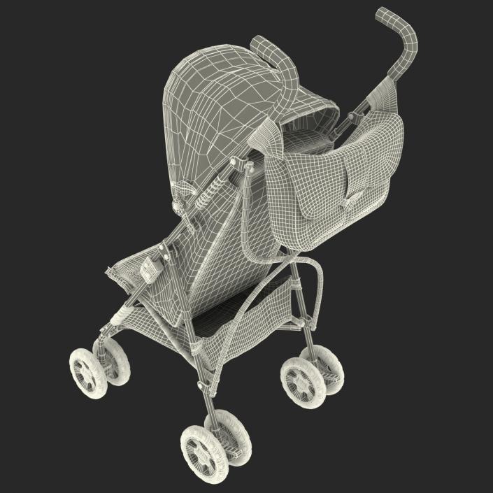 Baby Stroller Red 3D