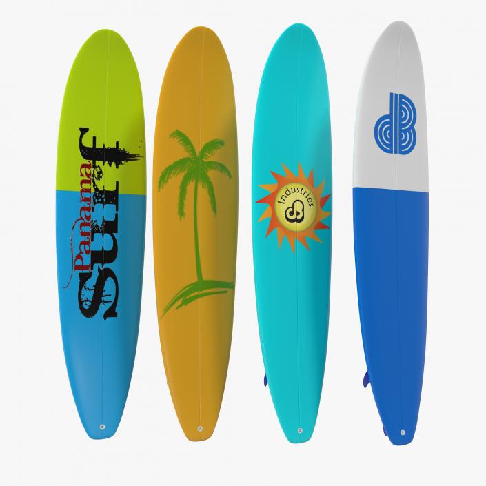 3D Surfboard Longboard 3D Models Set model