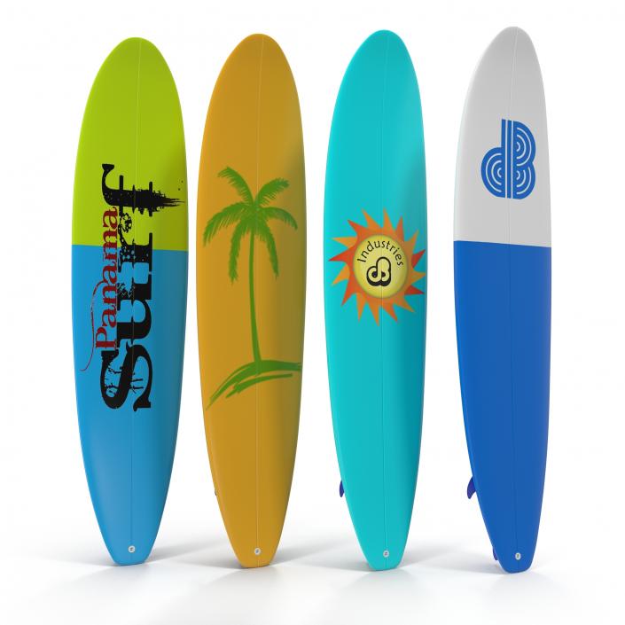 3D Surfboard Longboard 3D Models Set model