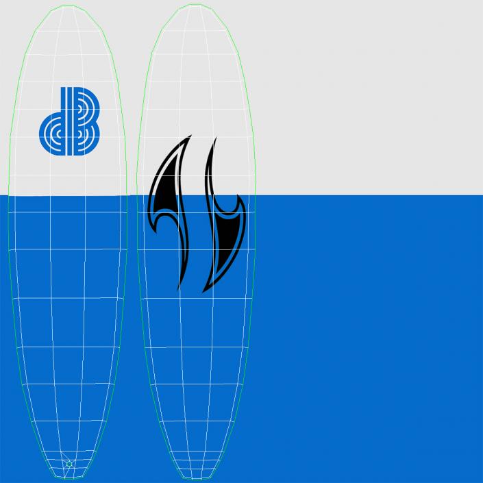 3D Surfboard Longboard 3D Models Set model