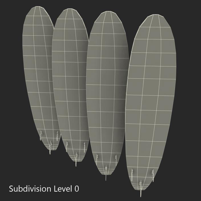 3D Surfboard Longboard 3D Models Set model