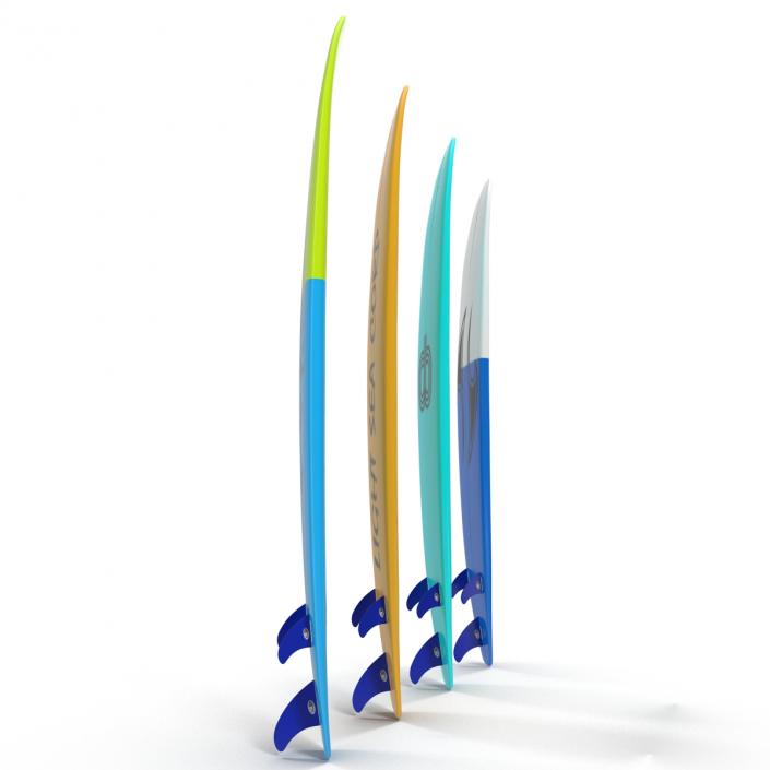 3D Surfboard Longboard 3D Models Set model