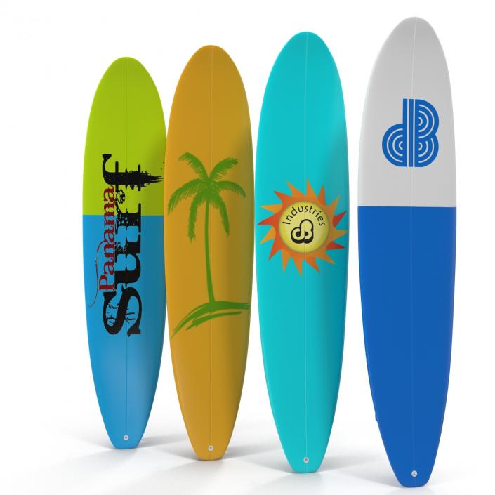 3D Surfboard Longboard 3D Models Set model