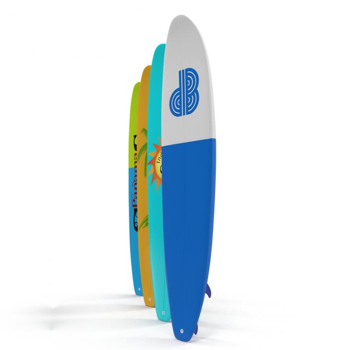 3D Surfboard Longboard 3D Models Set model