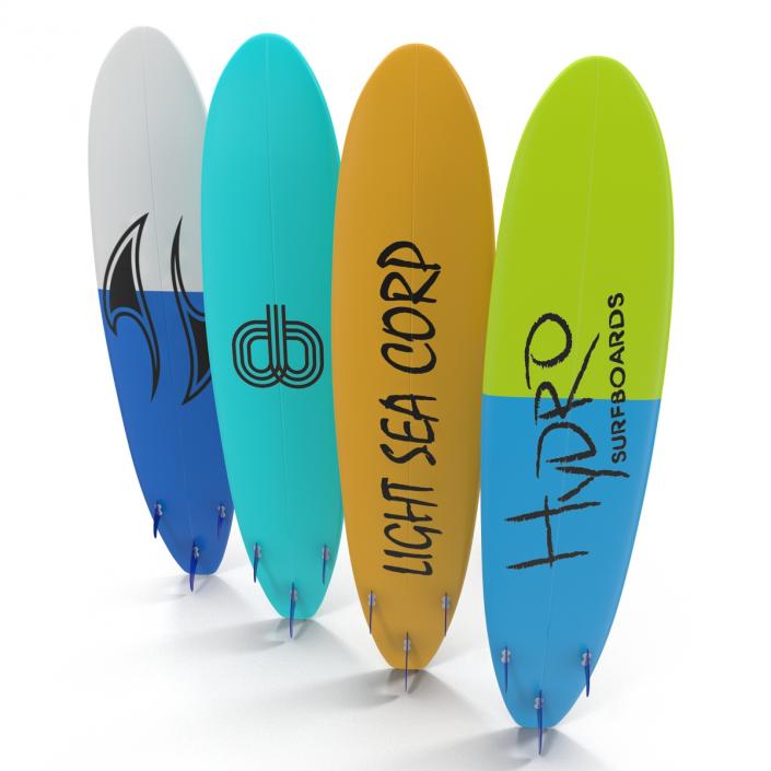 3D Surfboard Longboard 3D Models Set model