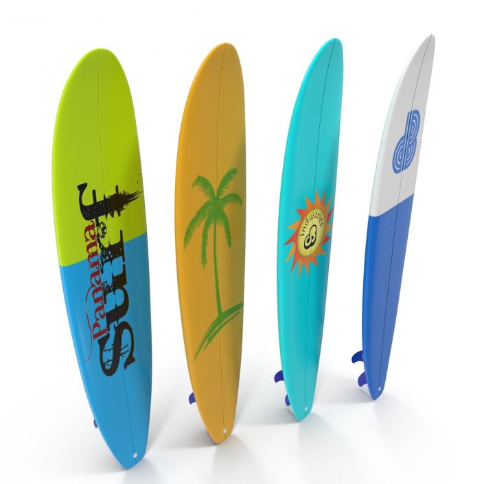 3D Surfboard Longboard 3D Models Set model