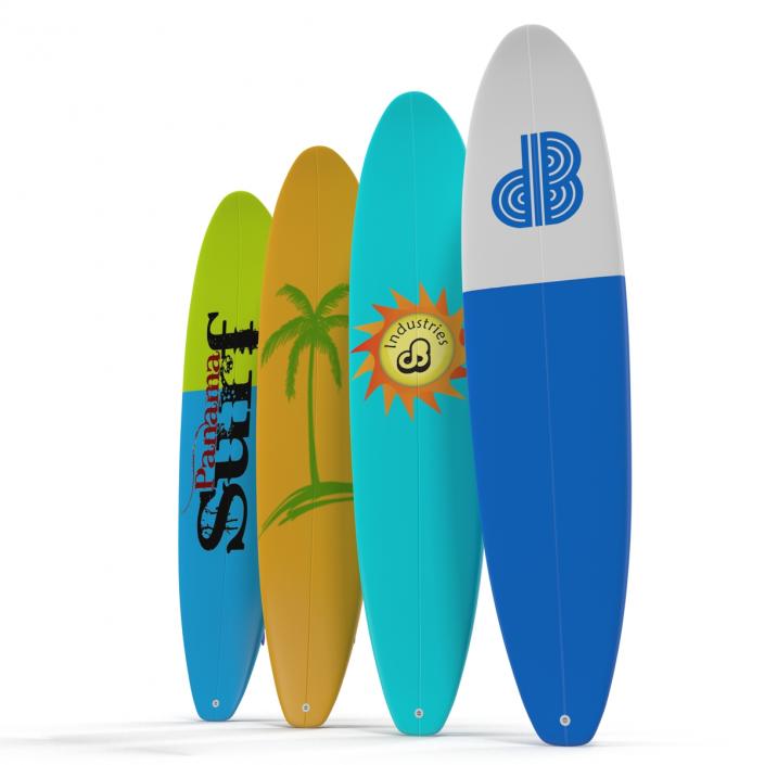 3D Surfboard Longboard 3D Models Set model