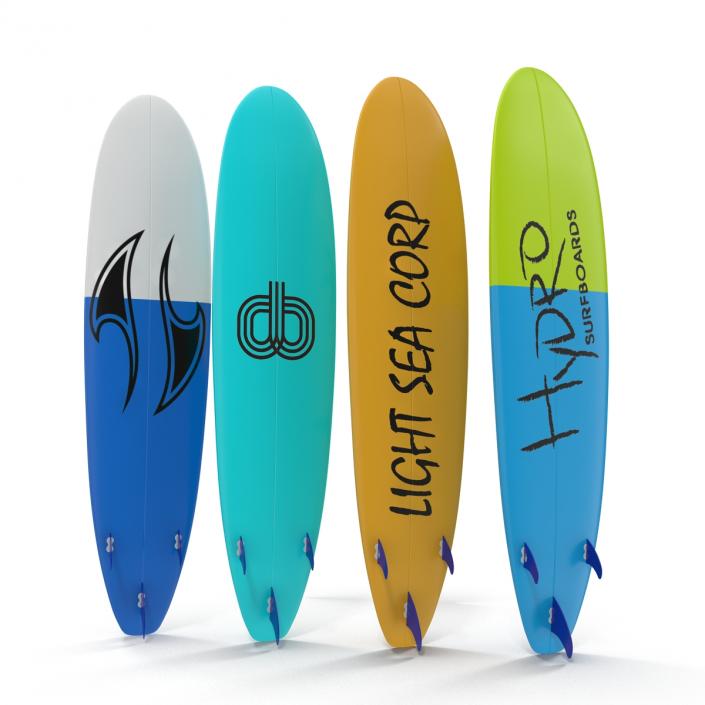 3D Surfboard Longboard 3D Models Set model