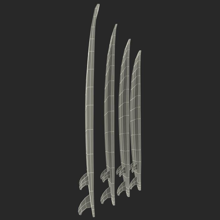 3D Surfboard Longboard 3D Models Set model