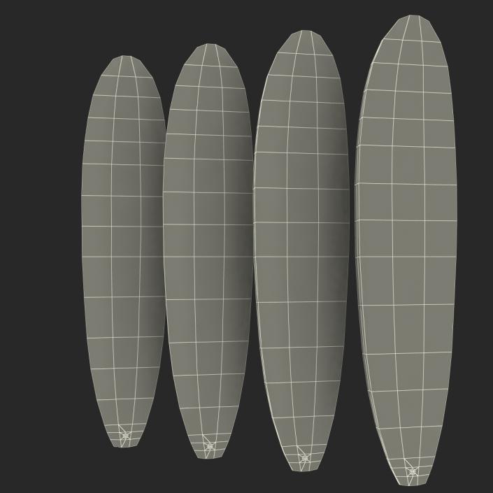 3D Surfboard Longboard 3D Models Set model