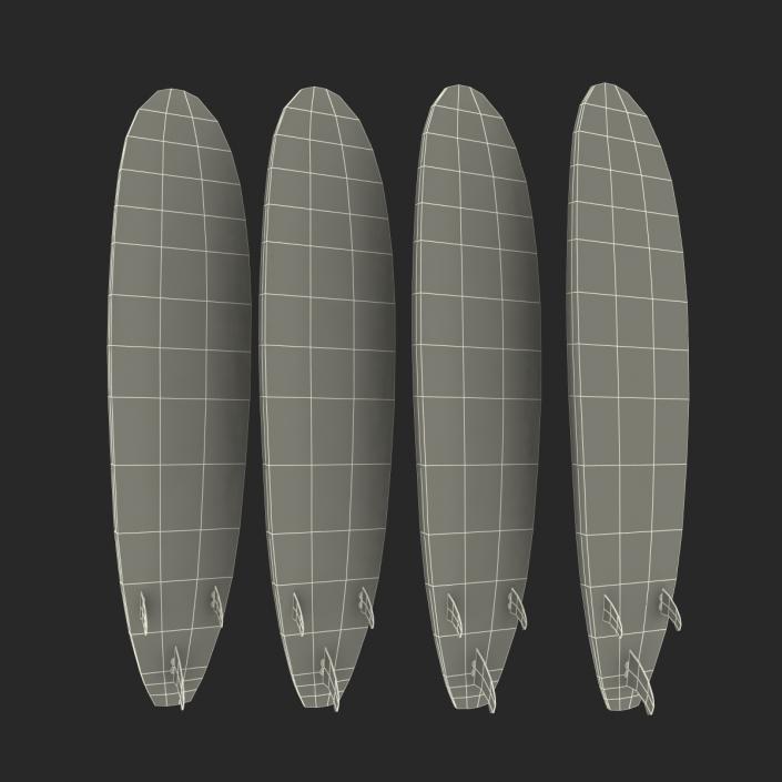 3D Surfboard Longboard 3D Models Set model