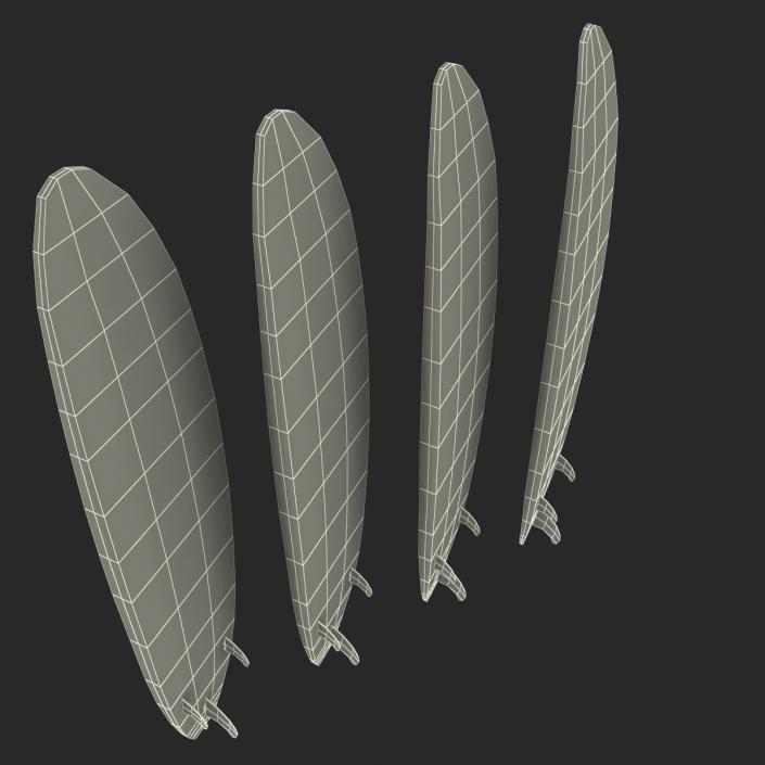 3D Surfboard Longboard 3D Models Set model