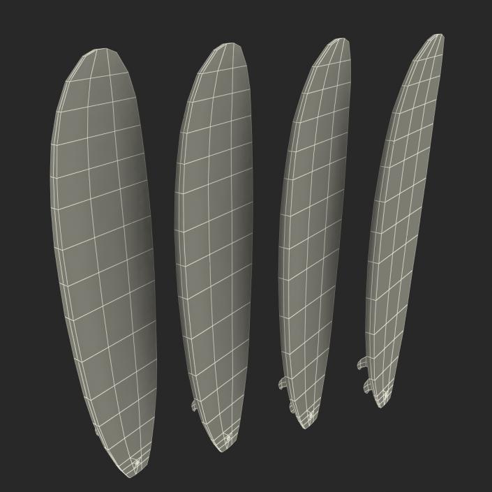 3D Surfboard Longboard 3D Models Set model