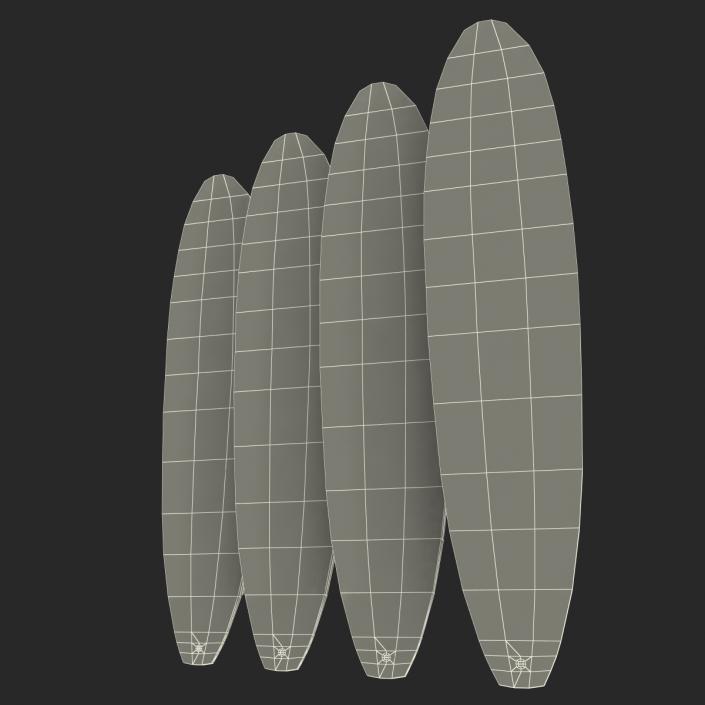 3D Surfboard Longboard 3D Models Set model