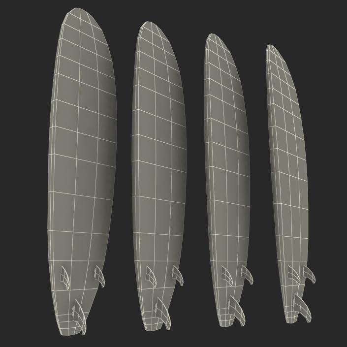 3D Surfboard Longboard 3D Models Set model